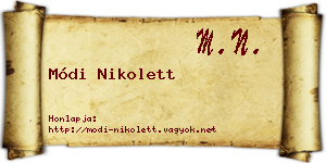 Módi Nikolett névjegykártya