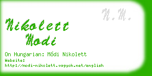 nikolett modi business card